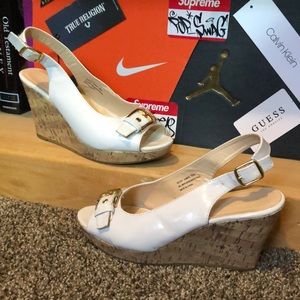 LANE BRYANT-‘Humus’ woman’s peep toe heeled wedges